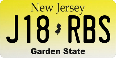 NJ license plate J18RBS
