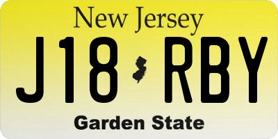 NJ license plate J18RBY