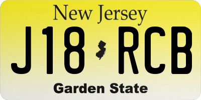 NJ license plate J18RCB