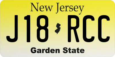 NJ license plate J18RCC