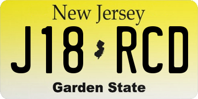 NJ license plate J18RCD