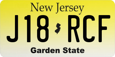 NJ license plate J18RCF