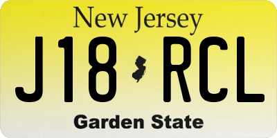 NJ license plate J18RCL