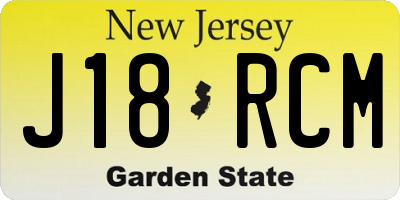 NJ license plate J18RCM