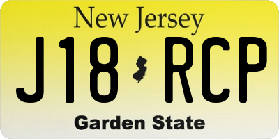 NJ license plate J18RCP