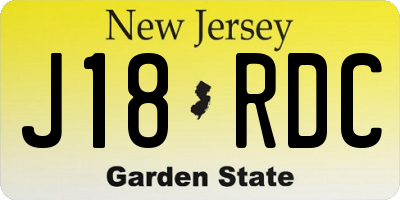 NJ license plate J18RDC
