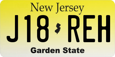 NJ license plate J18REH
