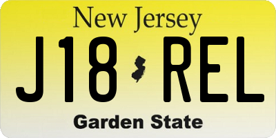 NJ license plate J18REL