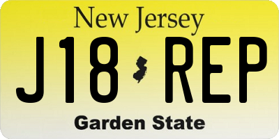 NJ license plate J18REP