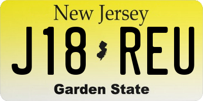 NJ license plate J18REU