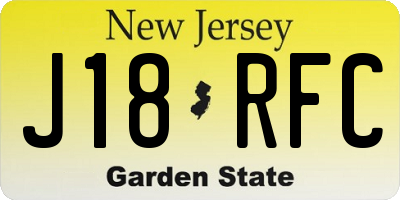 NJ license plate J18RFC