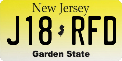 NJ license plate J18RFD