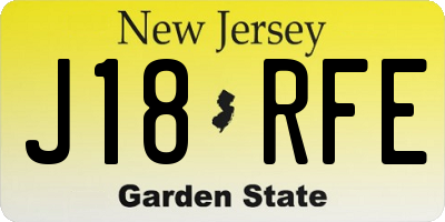 NJ license plate J18RFE