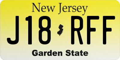 NJ license plate J18RFF