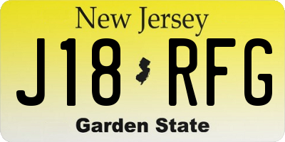 NJ license plate J18RFG