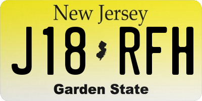 NJ license plate J18RFH