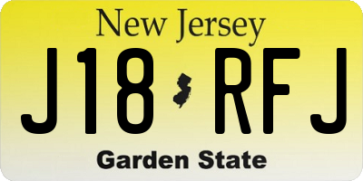 NJ license plate J18RFJ