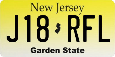 NJ license plate J18RFL
