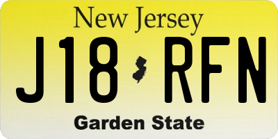 NJ license plate J18RFN