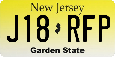 NJ license plate J18RFP