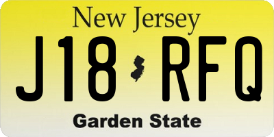 NJ license plate J18RFQ