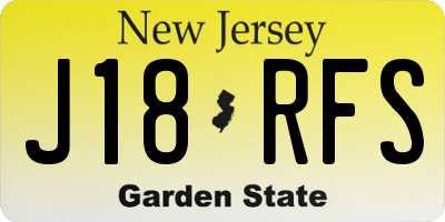 NJ license plate J18RFS