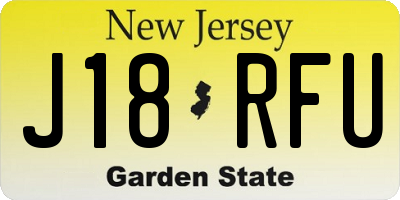 NJ license plate J18RFU