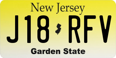 NJ license plate J18RFV