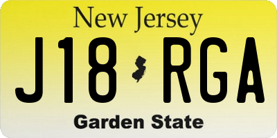 NJ license plate J18RGA