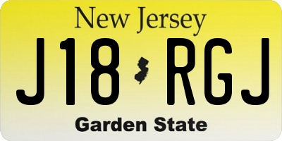 NJ license plate J18RGJ