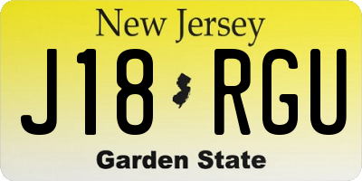 NJ license plate J18RGU