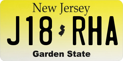 NJ license plate J18RHA