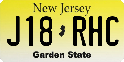 NJ license plate J18RHC