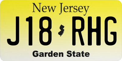 NJ license plate J18RHG