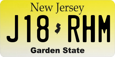 NJ license plate J18RHM