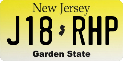 NJ license plate J18RHP