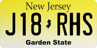 NJ license plate J18RHS