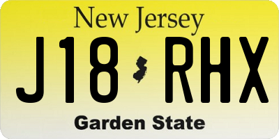 NJ license plate J18RHX