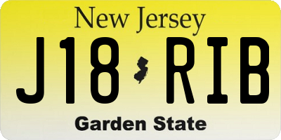 NJ license plate J18RIB