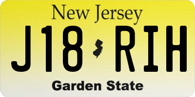 NJ license plate J18RIH