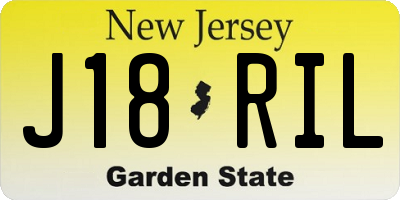 NJ license plate J18RIL