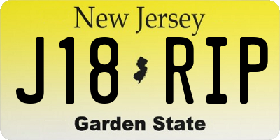 NJ license plate J18RIP