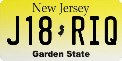 NJ license plate J18RIQ