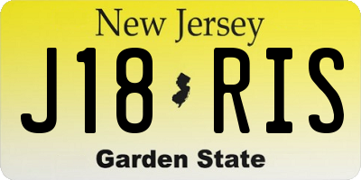 NJ license plate J18RIS