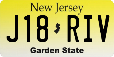 NJ license plate J18RIV