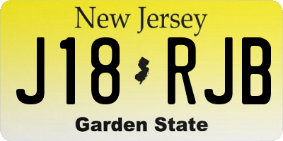NJ license plate J18RJB