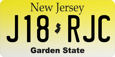 NJ license plate J18RJC
