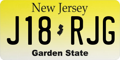 NJ license plate J18RJG