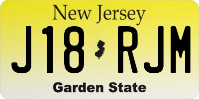 NJ license plate J18RJM