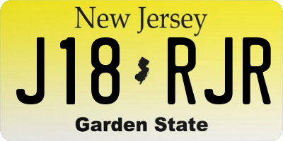 NJ license plate J18RJR
